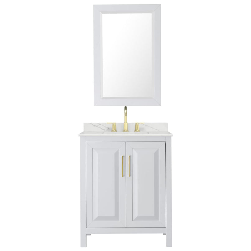 Daria 30" Free Standing Single Basin Vanity Set with Cabinet, Quartz Vanity Top, and Framed Mirror - image 10
