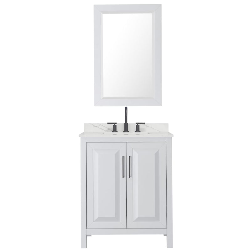 Daria 30" Free Standing Single Basin Vanity Set with Cabinet, Quartz Vanity Top, and Framed Mirror - image 15