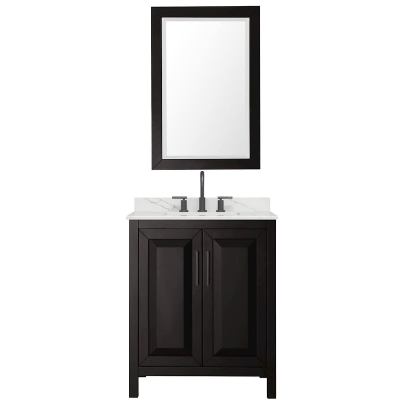 Daria 30" Free Standing Single Basin Vanity Set with Cabinet, Quartz Vanity Top, and Framed Mirror - image 21