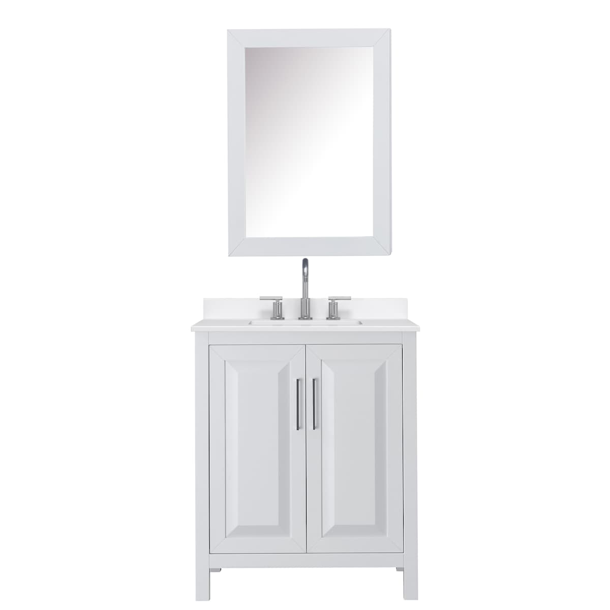 Daria 30" Free Standing Single Basin Vanity Set with Cabinet, Quartz Vanity Top, and Medicine Cabinet