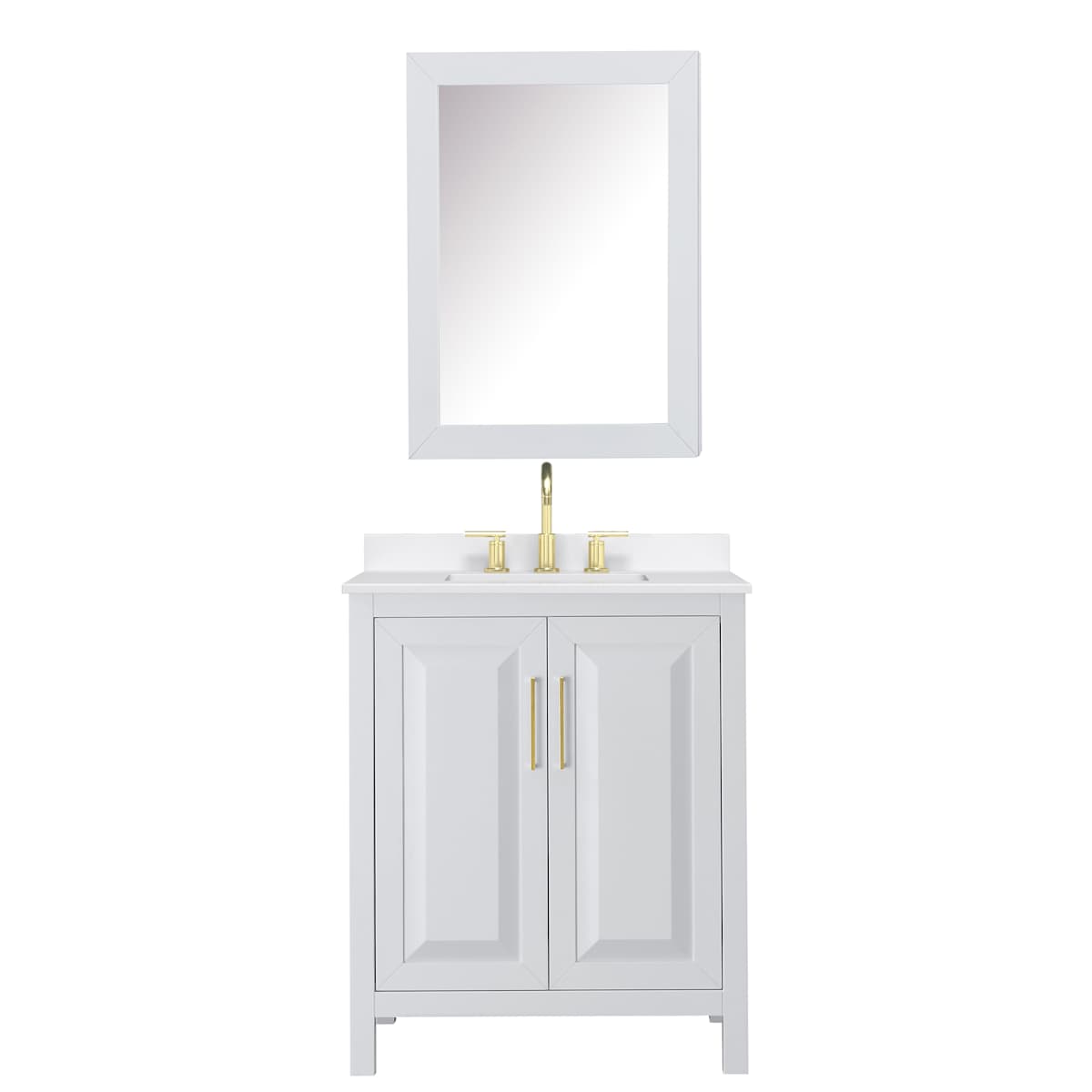 Daria 30" Free Standing Single Basin Vanity Set with Cabinet, Quartz Vanity Top, and Medicine Cabinet