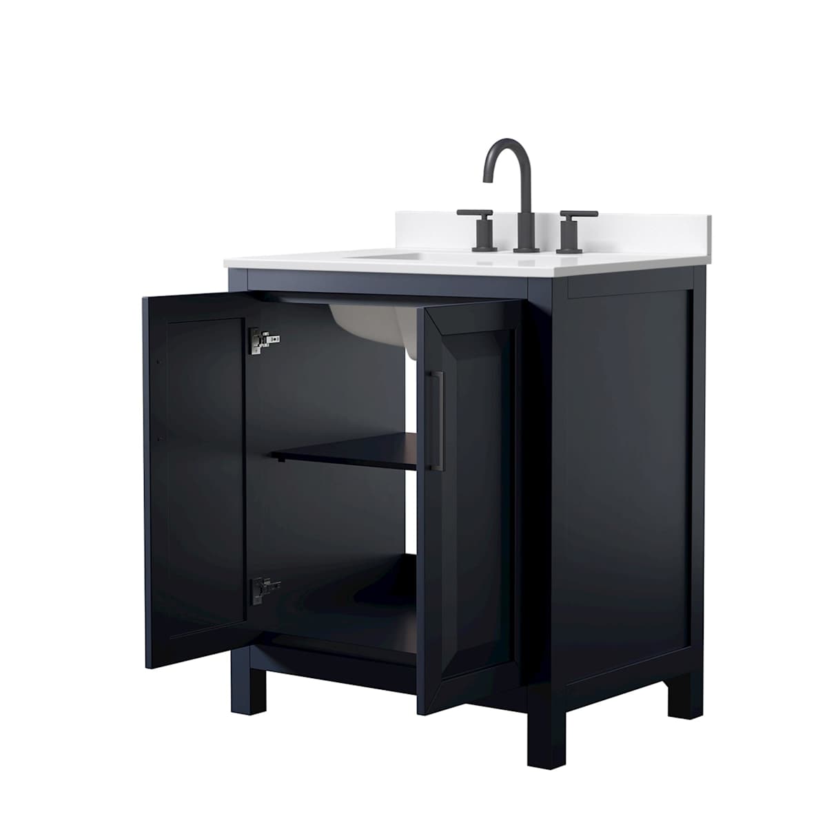 Daria 30" Free Standing Single Basin Vanity Set with Cabinet and Quartz Vanity Top