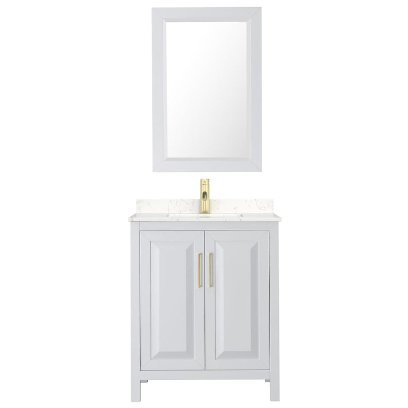 Daria 30" Free Standing Single Basin Vanity Set with Cabinet, Cultured Marble Vanity Top, and Framed Mirror - image 3