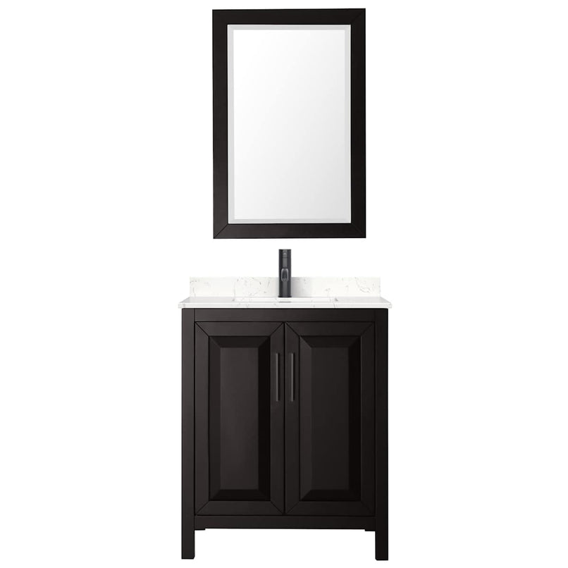 Daria 30" Free Standing Single Basin Vanity Set with Cabinet, Cultured Marble Vanity Top, and Framed Mirror - image 8