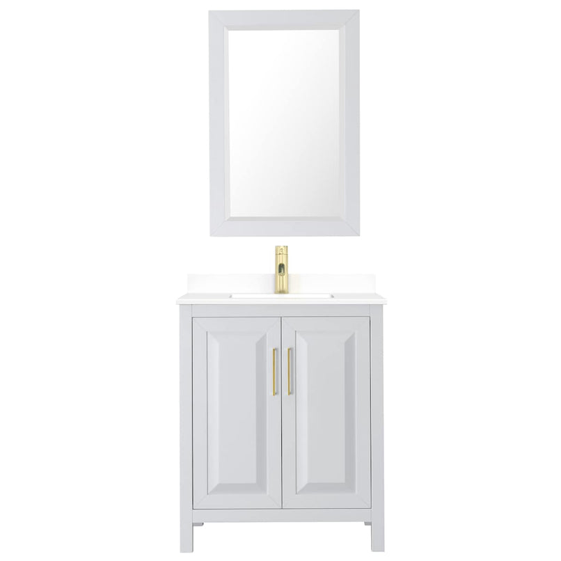 Daria 30" Free Standing Single Basin Vanity Set with Cabinet, Cultured Marble Vanity Top, and Framed Mirror - image 12