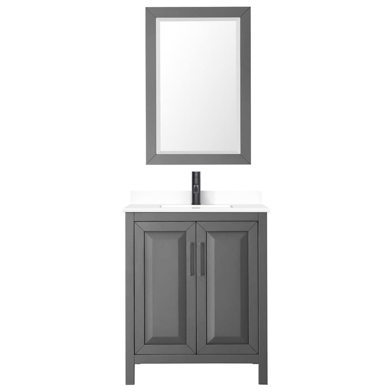 Daria 30" Free Standing Single Basin Vanity Set with Cabinet, Cultured Marble Vanity Top, and Framed Mirror - image 20
