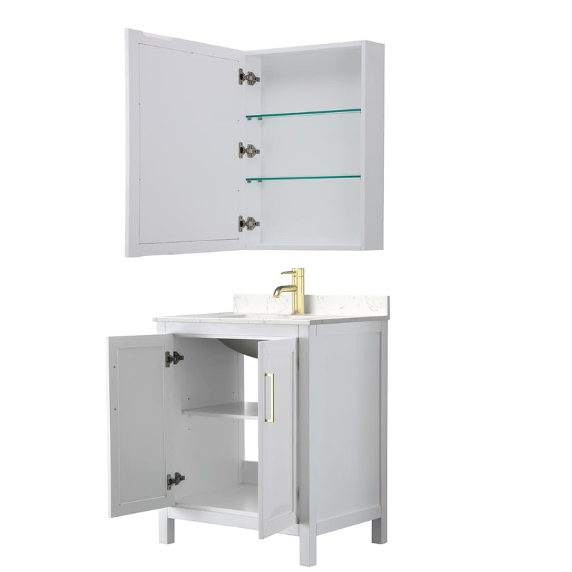 Daria 30" Free Standing Single Basin Vanity Set with Cabinet, Cultured Marble Vanity Top, and Medicine Cabinet - image 2