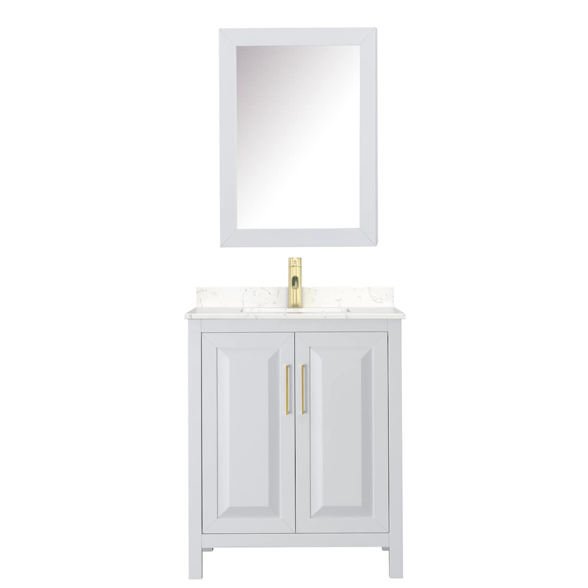 Daria 30" Free Standing Single Basin Vanity Set with Cabinet, Cultured Marble Vanity Top, and Medicine Cabinet