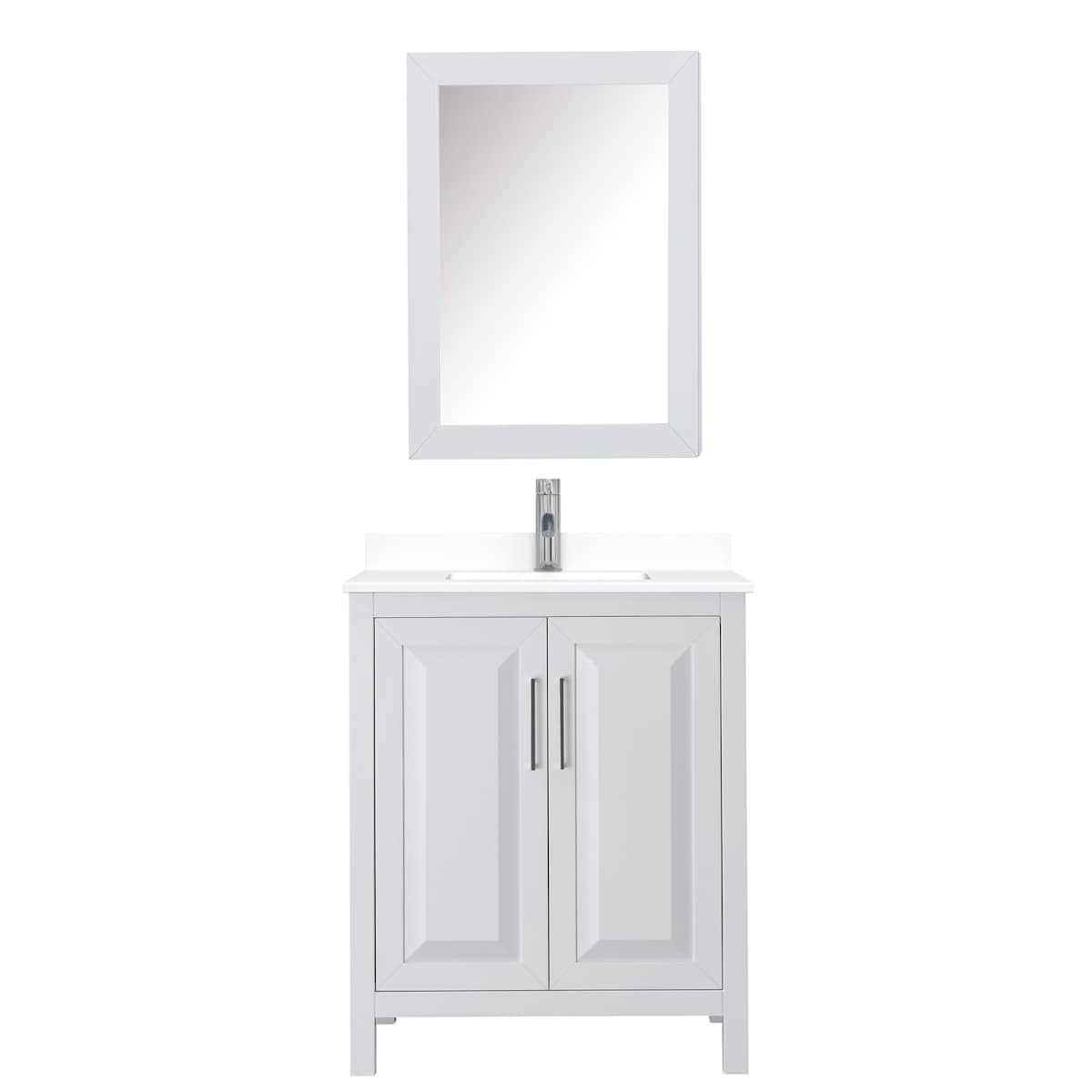 Daria 30" Free Standing Single Basin Vanity Set with Cabinet, Cultured Marble Vanity Top, and Medicine Cabinet