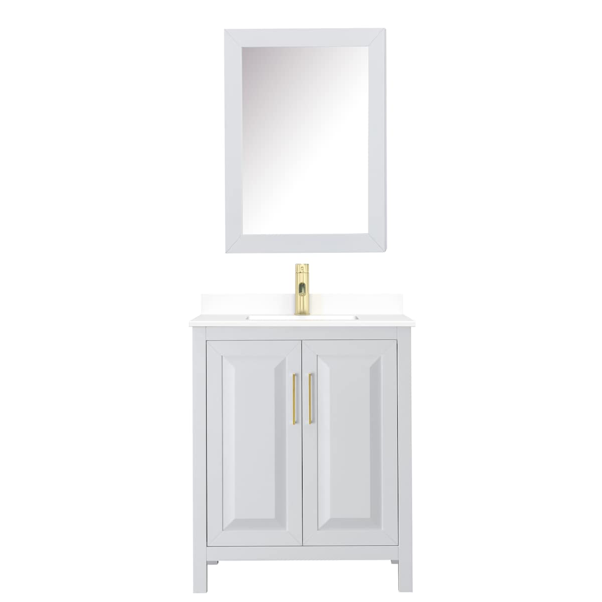 Daria 30" Free Standing Single Basin Vanity Set with Cabinet, Cultured Marble Vanity Top, and Medicine Cabinet