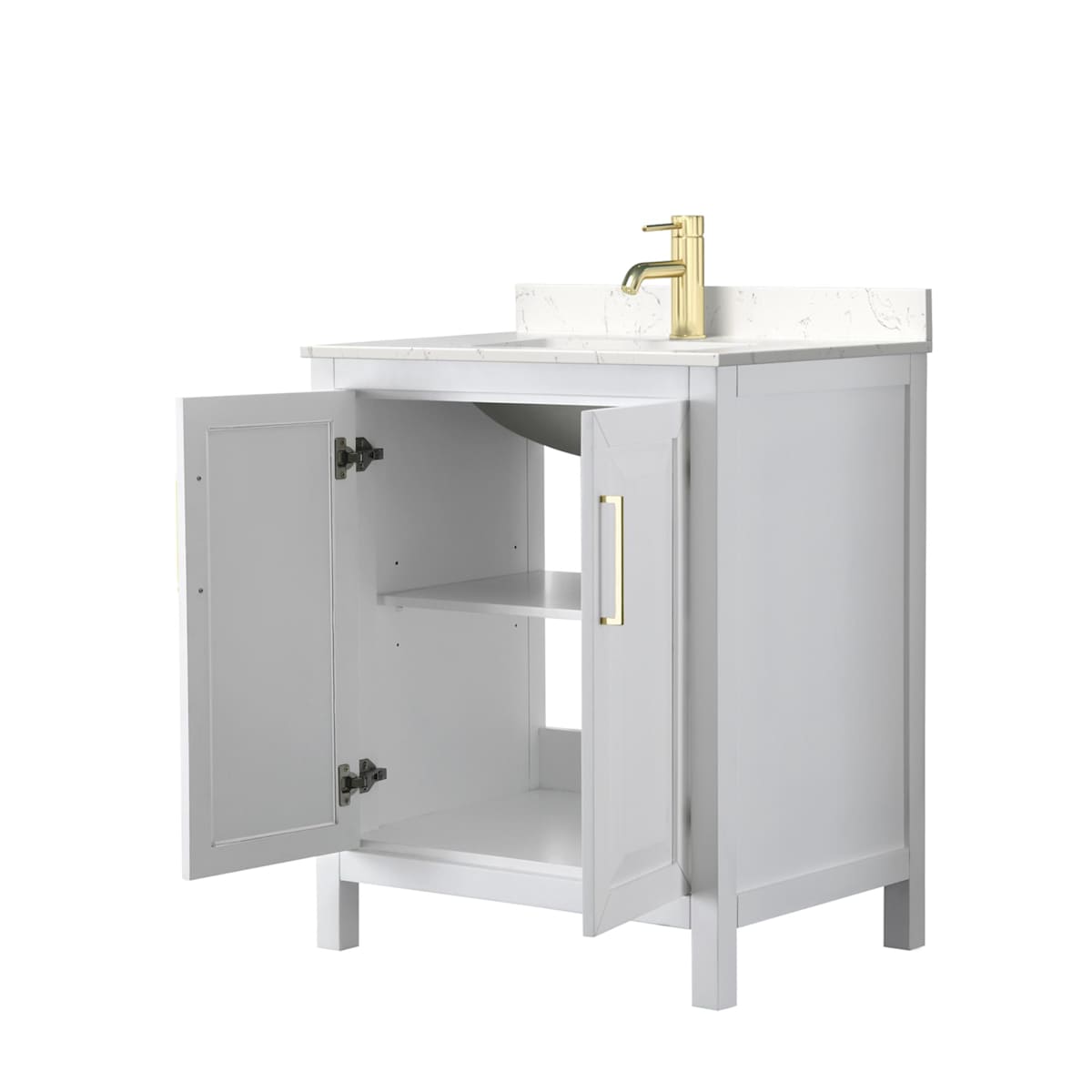 Daria 30" Free Standing Single Basin Vanity Set with Cabinet and Cultured Marble Vanity Top