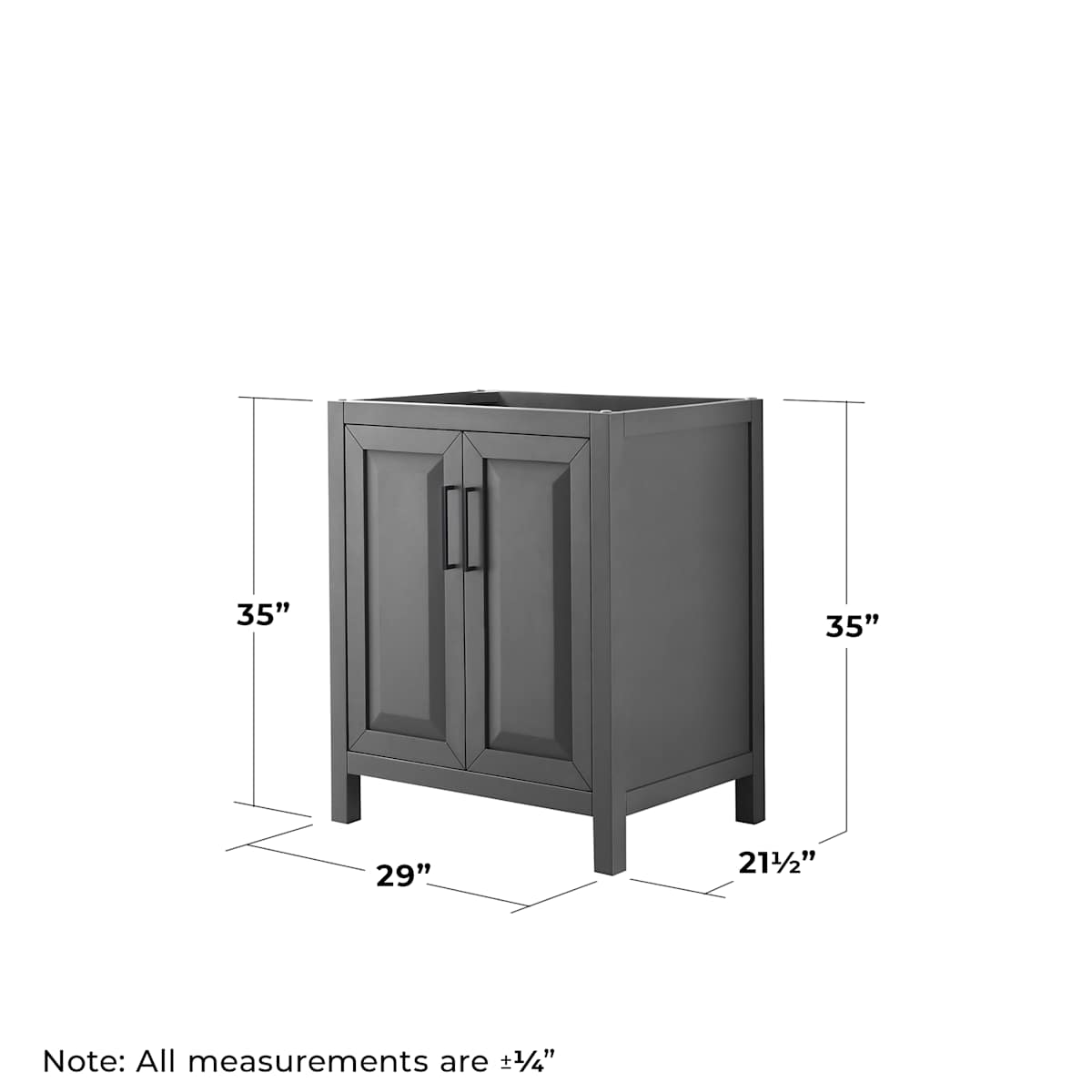 Daria 29" Single Free Standing Vanity Cabinet - Less Vanity Top