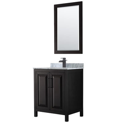 Daria 30" Free Standing Single Vanity Set with MDF Cabinet, Marble Vanity Top, Undermount Sink, and Framed Mirror - image 1