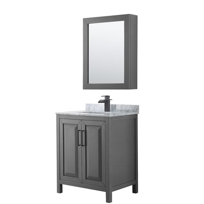 Daria 30" Free Standing Single Vanity Set with MDF Cabinet, Marble Vanity Top, Undermount Sink, and Medicine Cabinet - image 1
