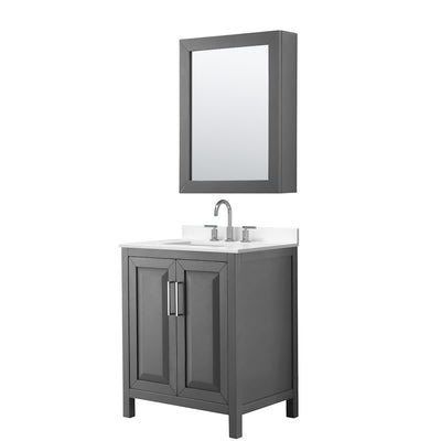 Daria 30" Free Standing Single Basin Vanity Set with Cabinet, Quartz Vanity Top, and Medicine Cabinet - image 1