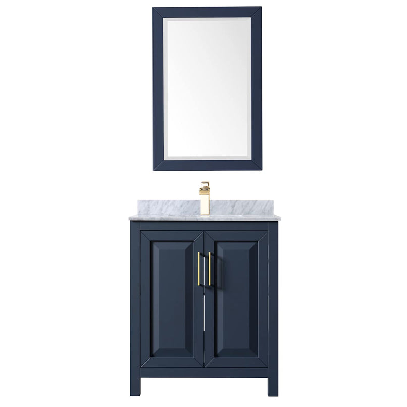 Daria 30" Free Standing Single Vanity Set with MDF Cabinet, Marble Vanity Top, Undermount Sink, and Framed Mirror - image 3