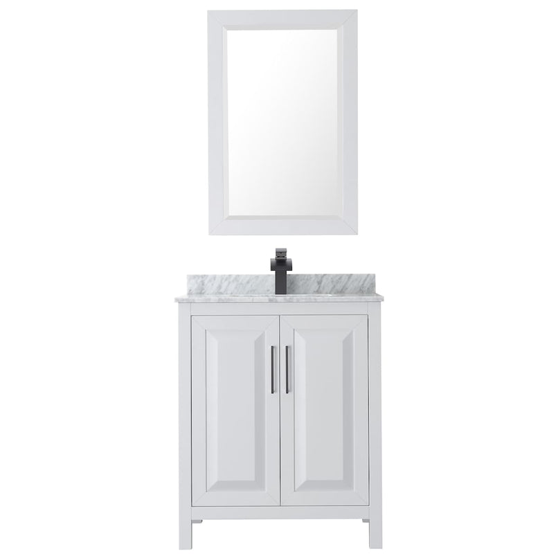 Daria 30" Free Standing Single Vanity Set with MDF Cabinet, Marble Vanity Top, Undermount Sink, and Framed Mirror - image 9
