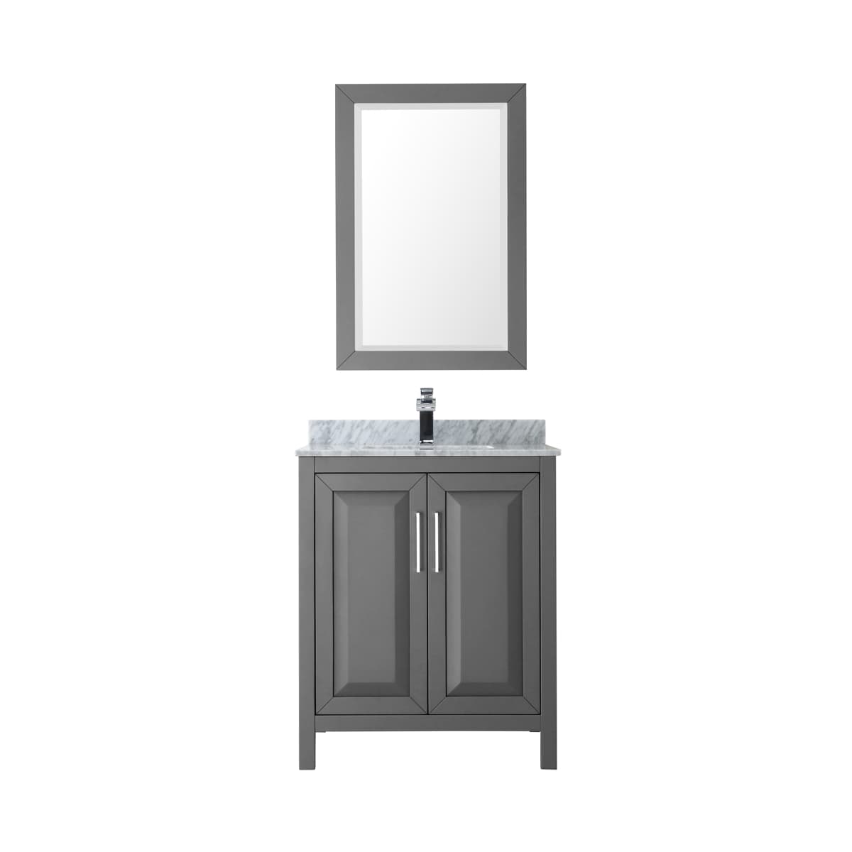 Daria 30" Free Standing Single Vanity Set with MDF Cabinet, Marble Vanity Top, Undermount Sink, and Framed Mirror - image 10