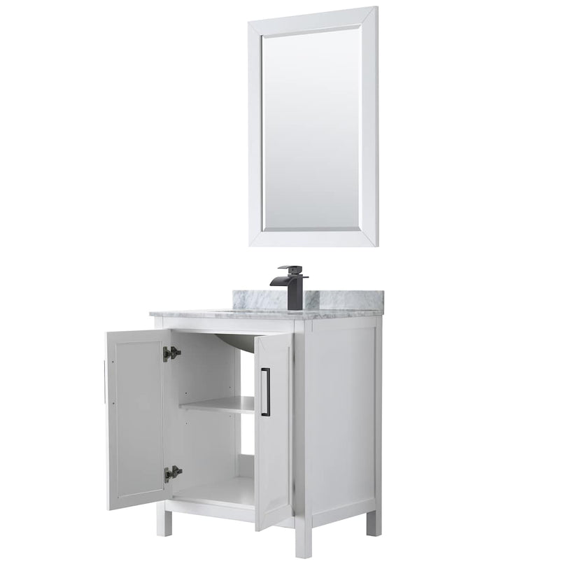 Daria 30" Free Standing Single Vanity Set with MDF Cabinet, Marble Vanity Top, Undermount Sink, and Framed Mirror - image 19