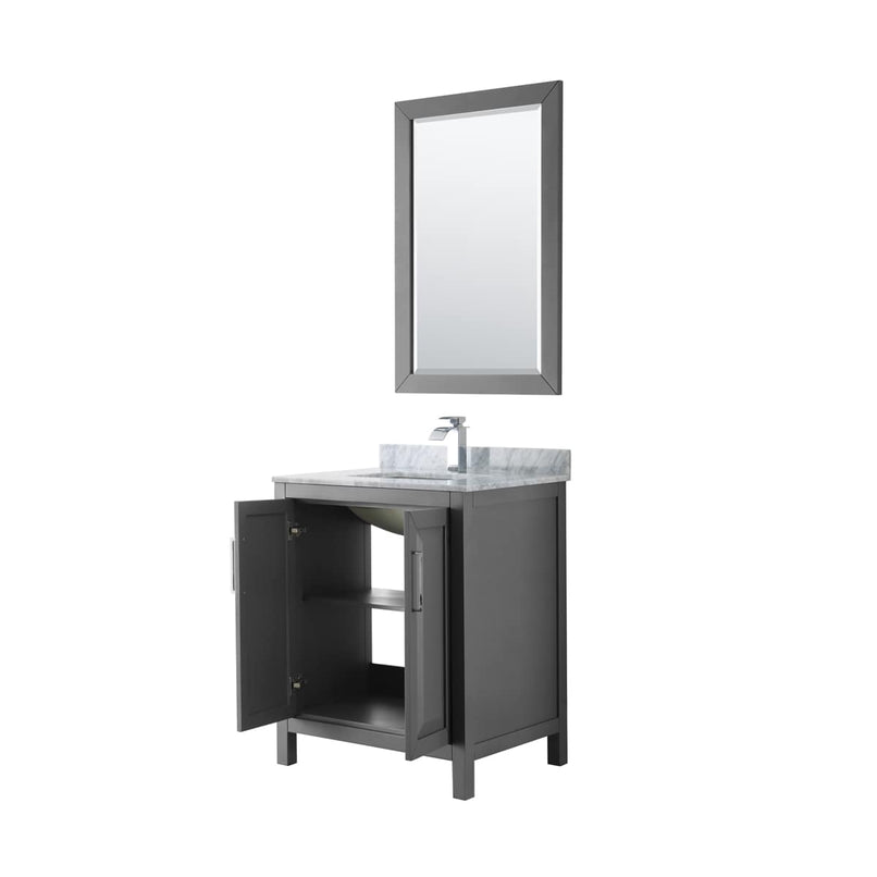 Daria 30" Free Standing Single Vanity Set with MDF Cabinet, Marble Vanity Top, Undermount Sink, and Framed Mirror - image 20