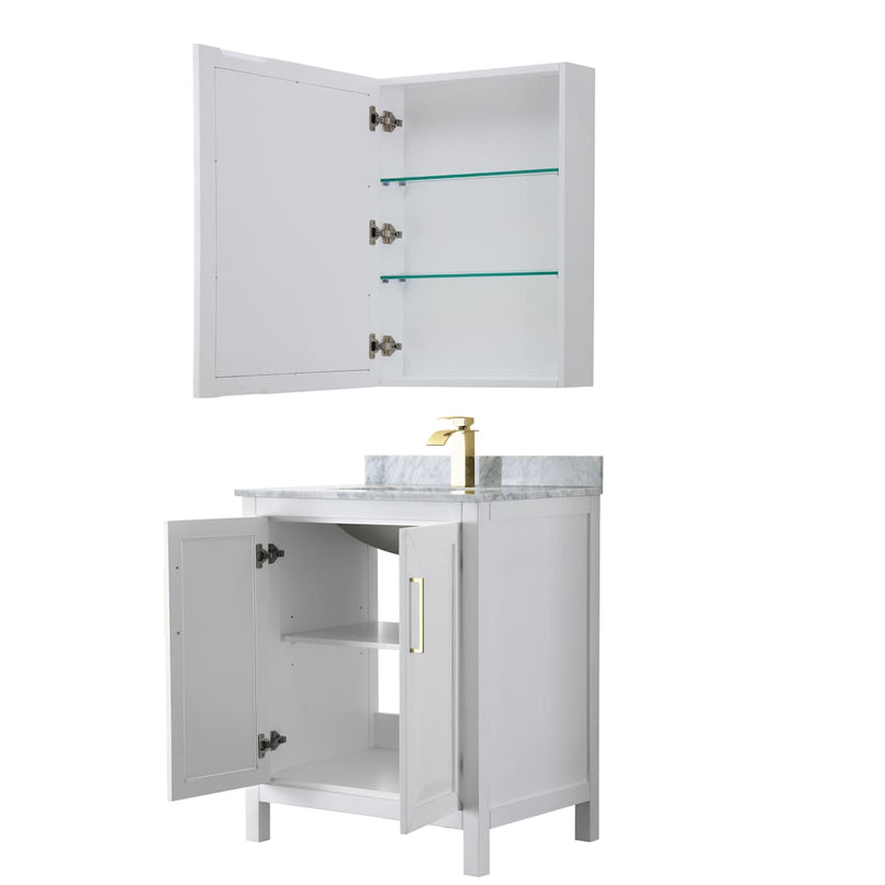 Daria 30" Free Standing Single Vanity Set with MDF Cabinet, Marble Vanity Top, Undermount Sink, and Medicine Cabinet - image 8
