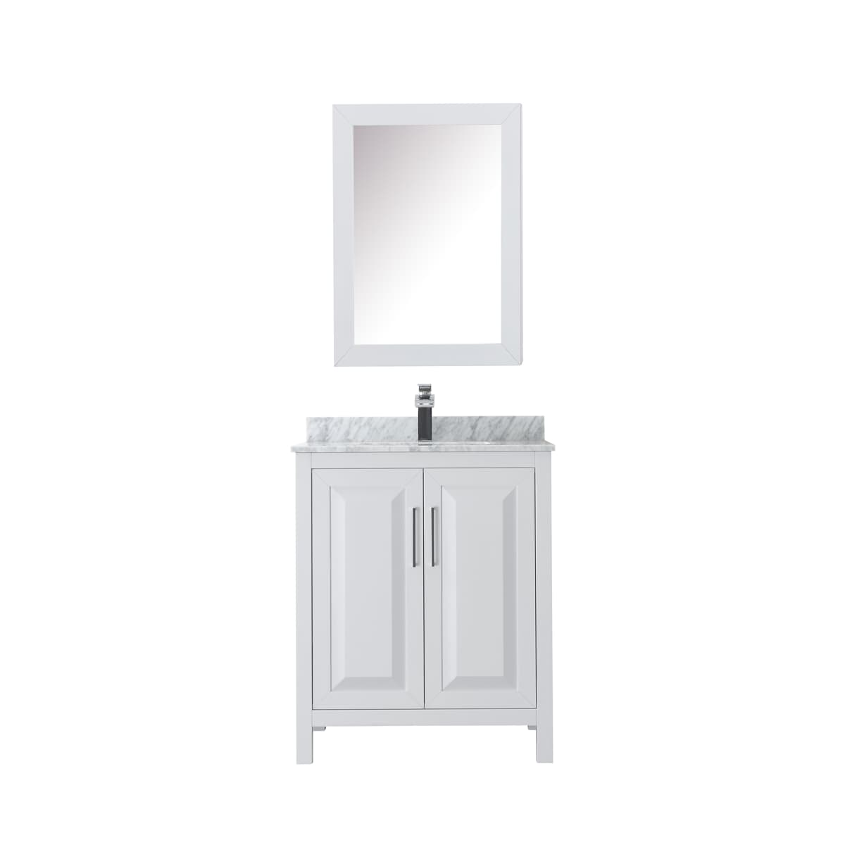 Daria 30" Free Standing Single Vanity Set with MDF Cabinet, Marble Vanity Top, Undermount Sink, and Medicine Cabinet