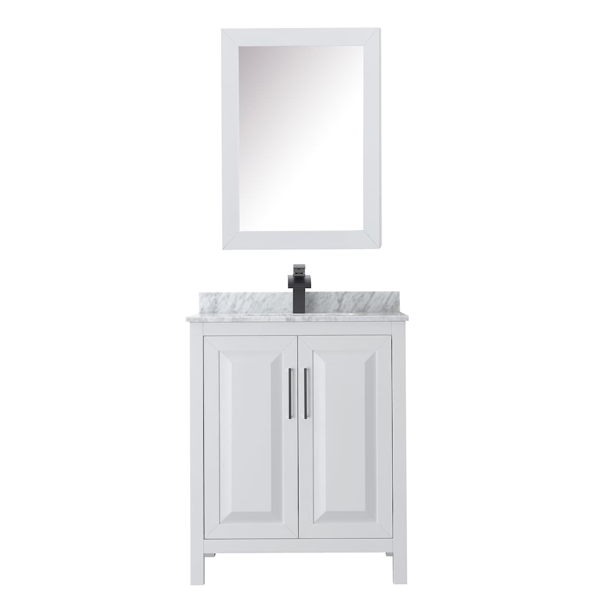 Daria 30" Free Standing Single Vanity Set with MDF Cabinet, Marble Vanity Top, Undermount Sink, and Medicine Cabinet