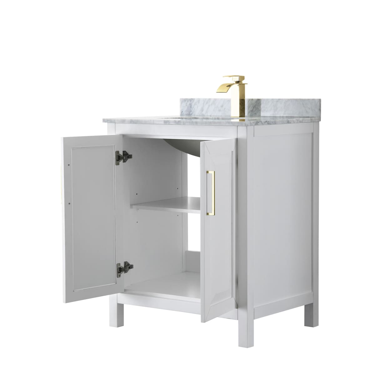 Daria 30" Free Standing Single Vanity Set with MDF Cabinet, Marble Vanity Top, and Undermount Sink