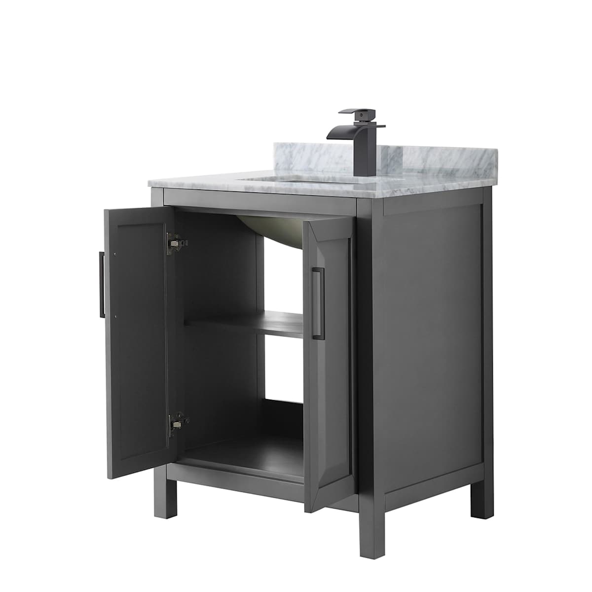 Daria 30" Free Standing Single Vanity Set with MDF Cabinet, Marble Vanity Top, and Undermount Sink