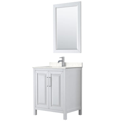 Daria 30" Free Standing Single Basin Vanity Set with Cabinet, Cultured Marble Vanity Top, and Framed Mirror - image 1