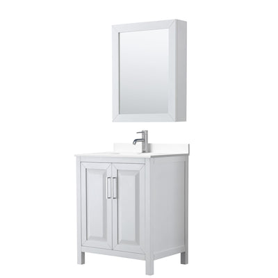 Daria 30" Free Standing Single Basin Vanity Set with Cabinet, Cultured Marble Vanity Top, and Medicine Cabinet - image 1