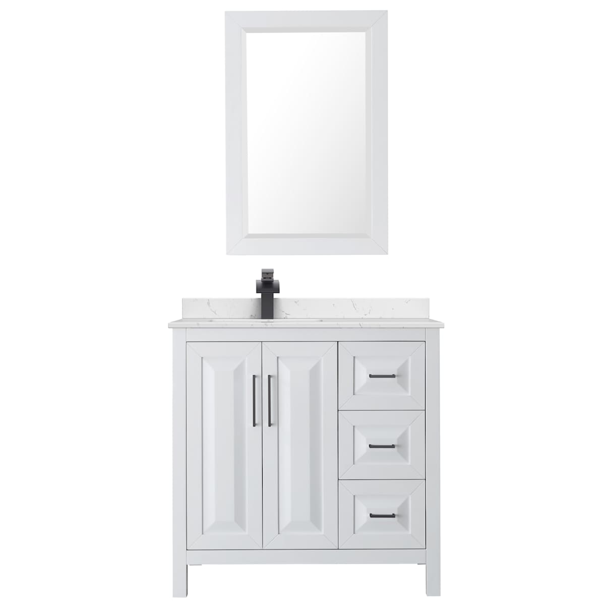 Daria 36" Free Standing Single Basin Vanity Set with Cabinet, Cultured Marble Vanity Top, and Framed Mirror - image 18