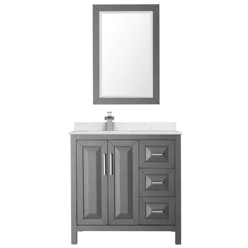 Daria 36" Free Standing Single Basin Vanity Set with Cabinet, Cultured Marble Vanity Top, and Framed Mirror - image 20