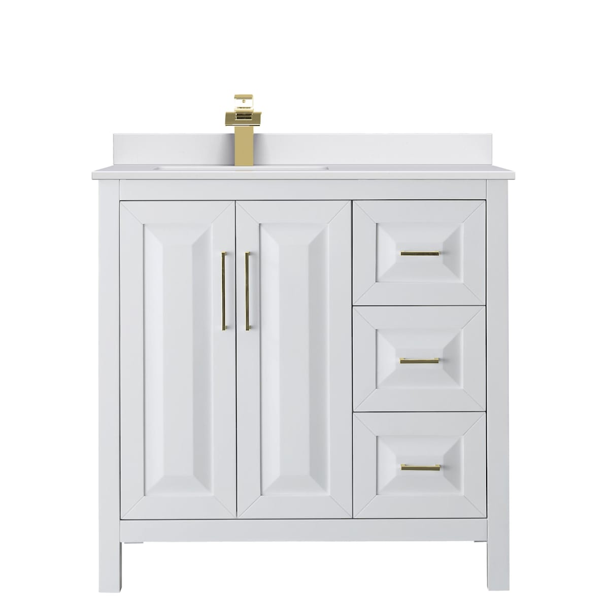 Daria 36" Free Standing Single Basin Vanity Set with Cabinet and Cultured Marble Vanity Top