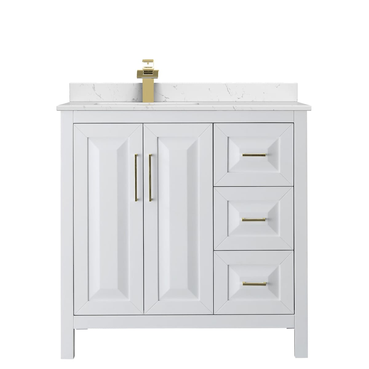 Daria 36" Free Standing Single Basin Vanity Set with Cabinet and Cultured Marble Vanity Top