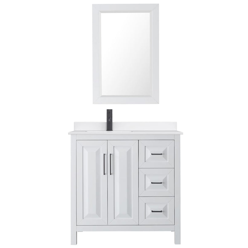 Daria 36" Free Standing Single Basin Vanity Set with Cabinet, Quartz Vanity Top, and Framed Mirror - image 11