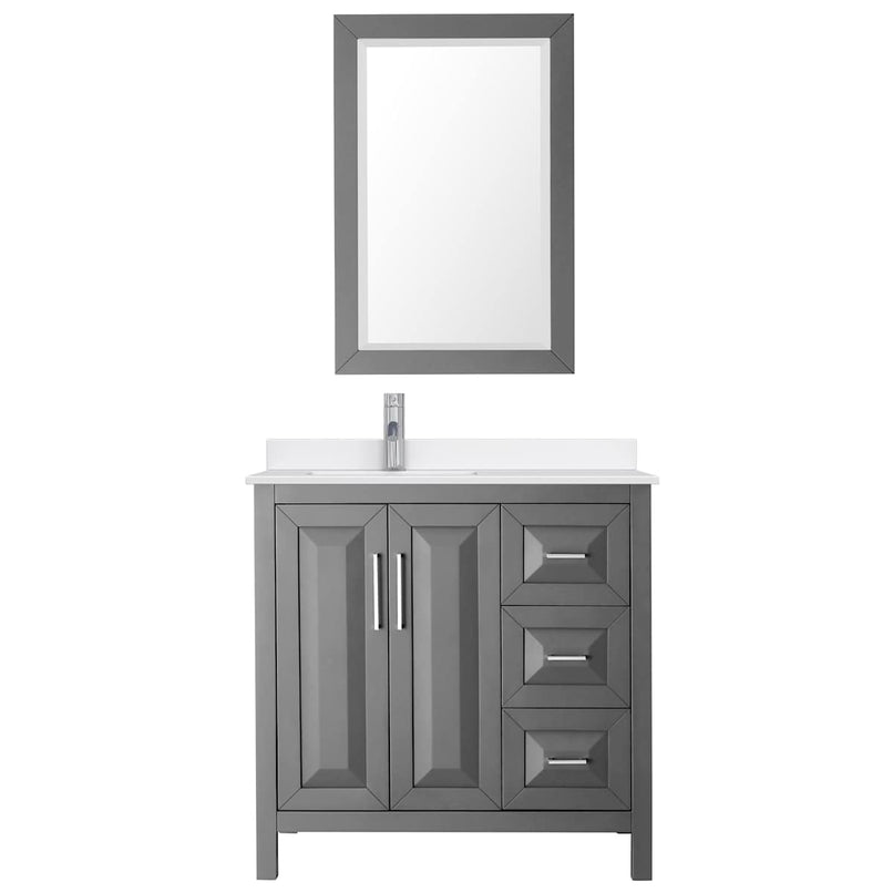 Daria 36" Free Standing Single Basin Vanity Set with Cabinet, Quartz Vanity Top, and Framed Mirror - image 13