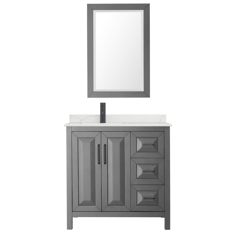 Daria 36" Free Standing Single Basin Vanity Set with Cabinet, Quartz Vanity Top, and Framed Mirror - image 19