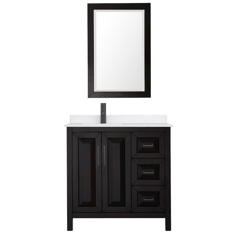 Daria 36" Free Standing Single Basin Vanity Set with Cabinet, Quartz Vanity Top, and Framed Mirror - image 20