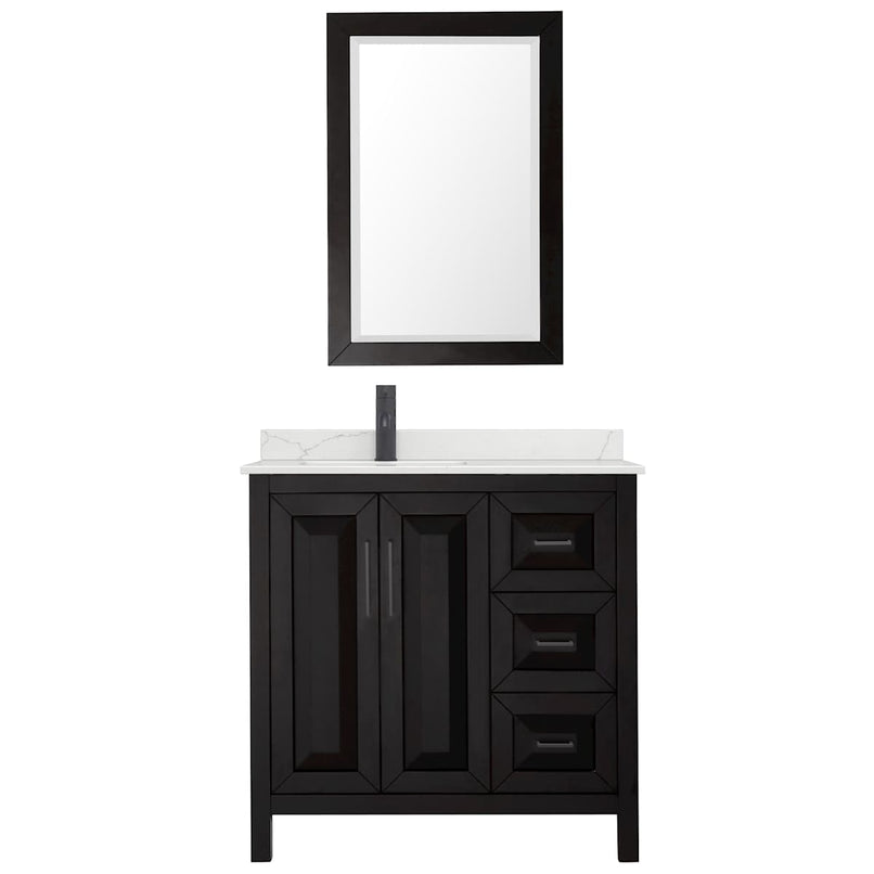 Daria 36" Free Standing Single Basin Vanity Set with Cabinet, Quartz Vanity Top, and Framed Mirror - image 21