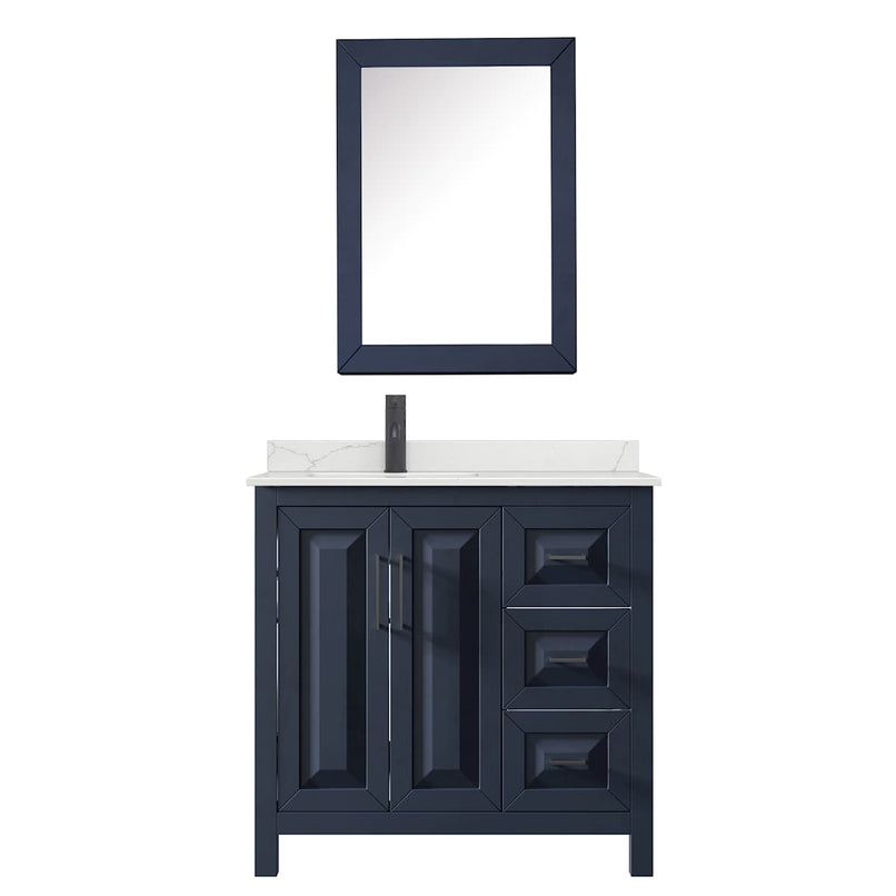 Daria 36" Free Standing Single Basin Vanity Set with Cabinet, Quartz Vanity Top, and Medicine Cabinet - image 3
