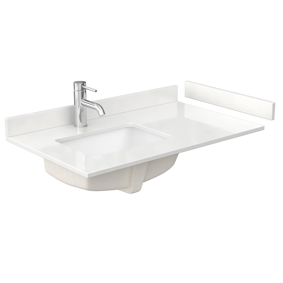 Daria 36" Free Standing Single Basin Vanity Set with Cabinet, Quartz Vanity Top, and Medicine Cabinet