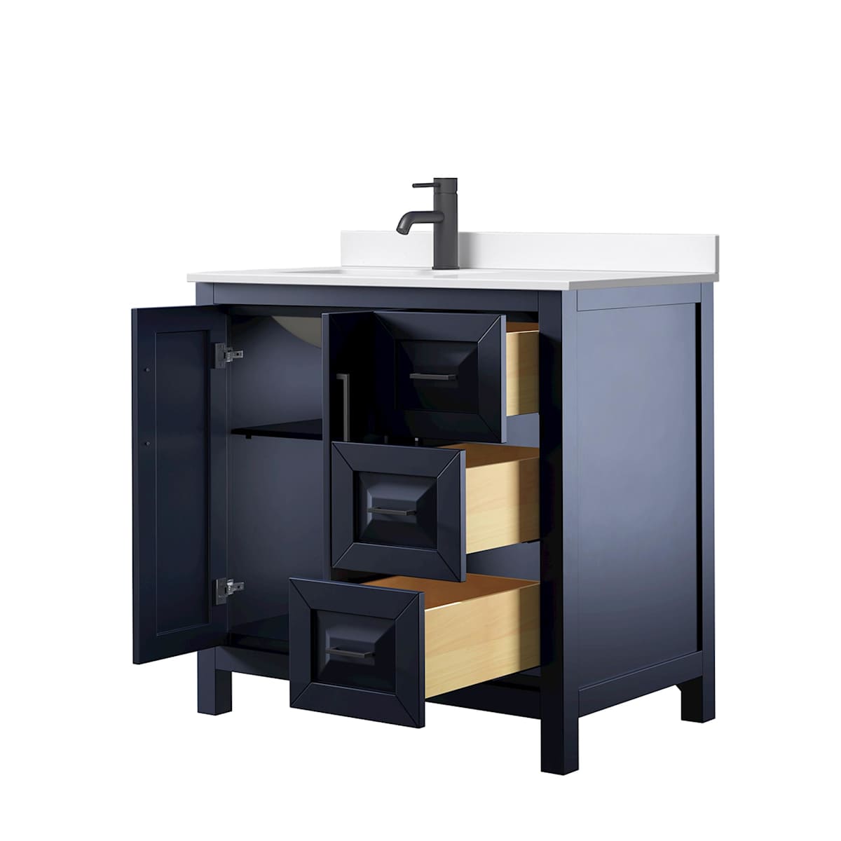 Daria 36" Free Standing Single Basin Vanity Set with Cabinet and Quartz Vanity Top