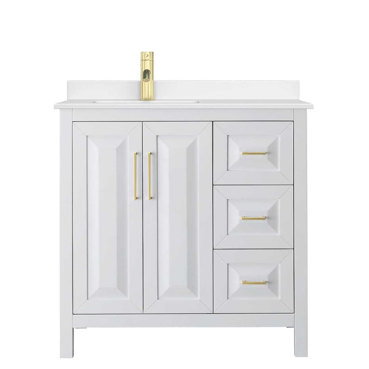 Daria 36" Free Standing Single Basin Vanity Set with Cabinet and Quartz Vanity Top