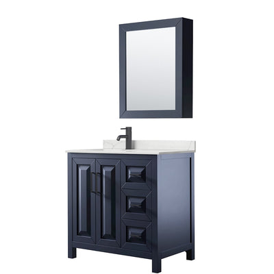 Daria 36" Free Standing Single Basin Vanity Set with Cabinet, Quartz Vanity Top, and Medicine Cabinet - image 1
