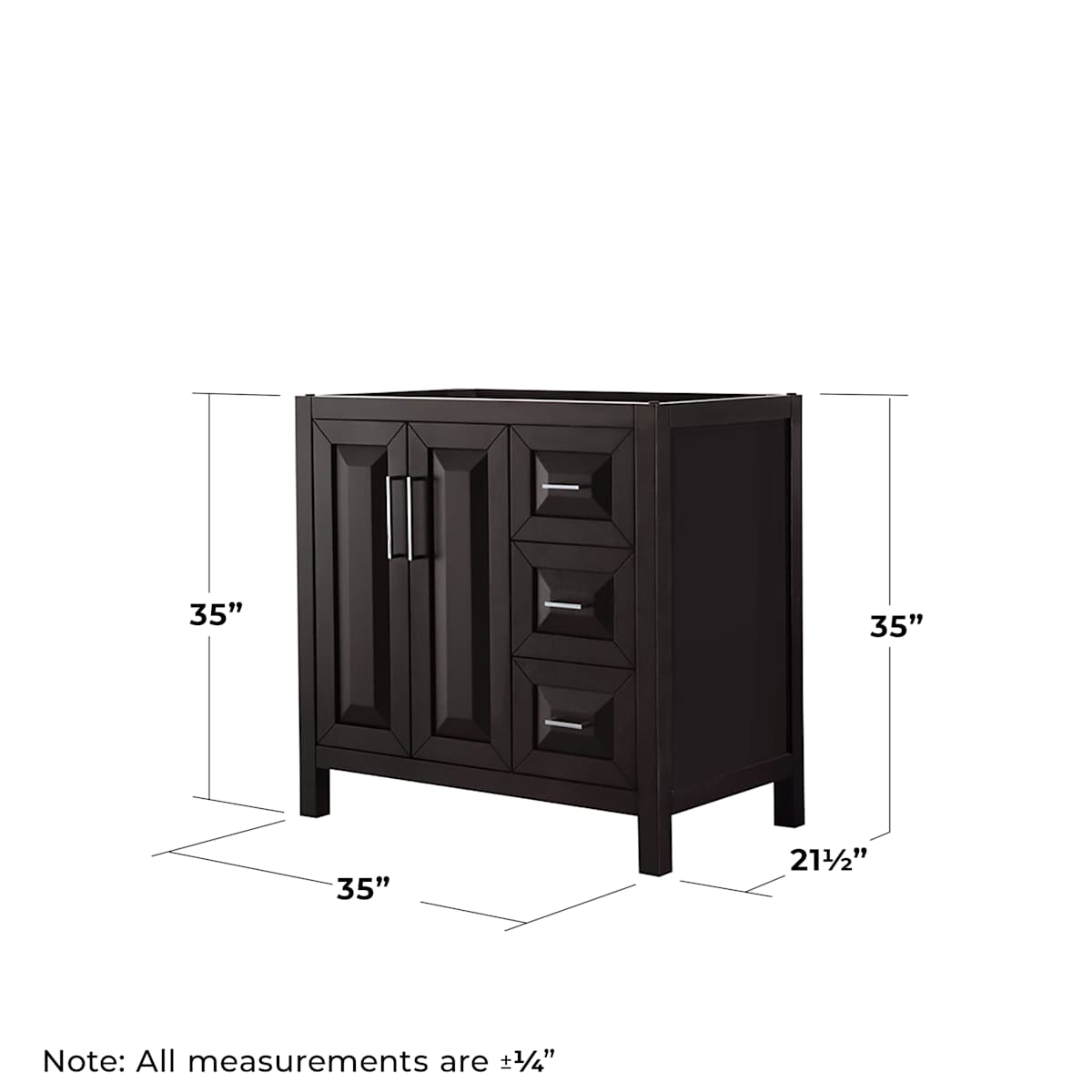 Daria 35" Single Free Standing Vanity Cabinet - Less Vanity Top