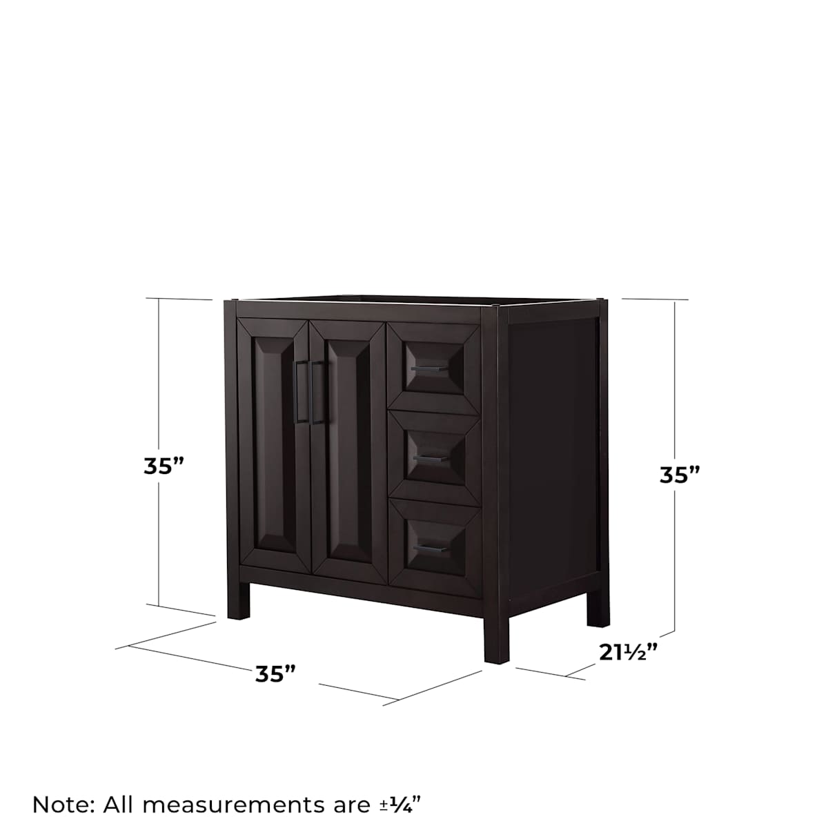 Daria 35" Single Free Standing Vanity Cabinet - Less Vanity Top - image 7