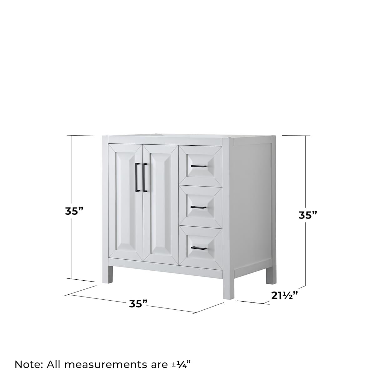 Daria 35" Single Free Standing Vanity Cabinet - Less Vanity Top