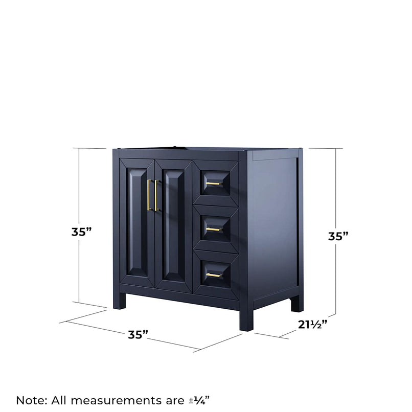 Daria 35" Single Free Standing Vanity Cabinet - Less Vanity Top - image 21