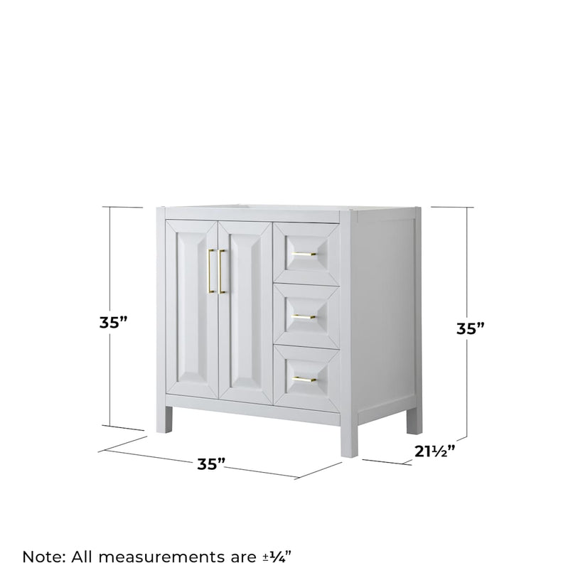 Daria 35" Single Free Standing Vanity Cabinet Only - Less Vanity Top - image 2
